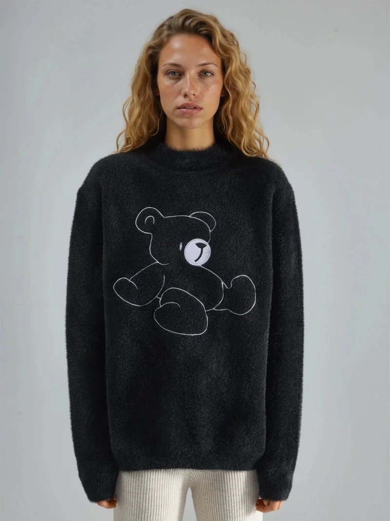 MY FASHION MY FASHION Oversize Teddy Bear Plush Sweater